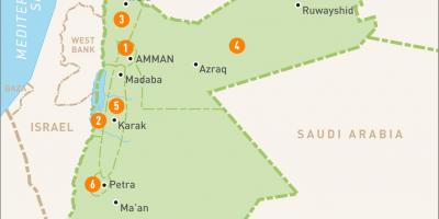 Amman Жордан газрын зураг дээр